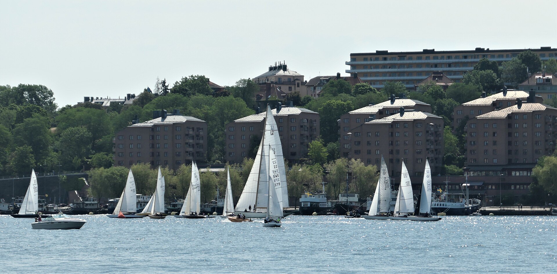 Princess Svanevit under sail at Stadshusregattan, Stockholm, June 2023.